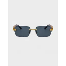 Arzonai Unisex Black UV Protected Lens Metal Sunglasses-picture-27