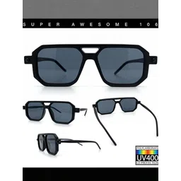 Arzonai Unisex Black UV Protected Lens Plastic Sunglasses-picture-24