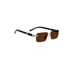 Arzonai Unisex Brown UV Protected Lens Metal Sunglasses-picture-29