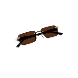 Arzonai Unisex Brown UV Protected Lens Metal Sunglasses-picture-41