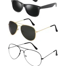 Arzonai Unisex Clear Lens & Black Sunglasses-picture-11