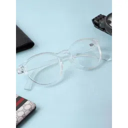 Arzonai Unisex Clear Lens & White Round Sunglasses with UV Protected Lens-picture-19