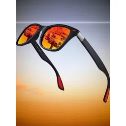 Arzonai Unisex Orange Lens & Black Frame Square Sunglasses-picture-30