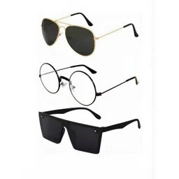 Arzonai Unisex Pack of 3 Clear Lens & Black with UV Protected Lens-picture-21