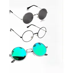 Arzonai Unisex Set of 3 Oval Sunglasses with UV Protected Lens-picture-23