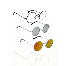 Arzonai Unisex Set of 3 Round Sunglasses with UV Protected Lens-picture-31