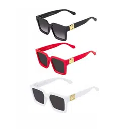 Arzonai Unisex Set of 3 Square Sunglasses with UV Protected Lens-picture-42