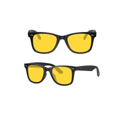 Arzonai Unisex Yellow Lens & Black Pack Of 2 Wayfarer Sunglasses With UV Protected Lens-picture-18