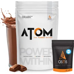 ATOM Whey Protein Double Rich Chocolate 1kg+ AS-IT-IS Creatine 100g Whey Protein-image-16