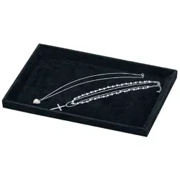 AS ONE Customer Service Tray W30 × D20 × H2 cm Size Polyester Flocked Black, 61-153-14-4-picture-15