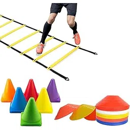 As Sports PVC Fitness Combo: 9-Inch PRACTIC Cones (6 pcs), 10-Pc Space Markers, and 6-Meter Agility Ladder - Multicolour-picture-23