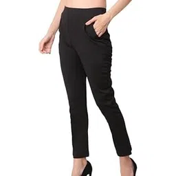 ASA Women's Elastic Waist Trousers – Trendy, Soft & Stretchable Casual Black XXL Pack of 1-picture-56