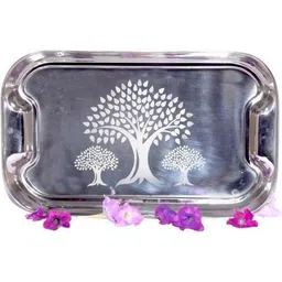 asati enterprises Stainless Steel Serving Tray for Serve Food, Coffee ,Tea, Fruit, Desert, Tray-picture-16