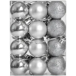 Ascension 24- Pcs Grey Christmas Tree Decoration Balls image 3