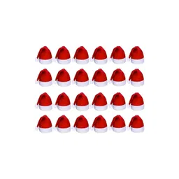 Ascension 24-Pcs Red & White Christmas Santa Cap Festive Decor-picture-13