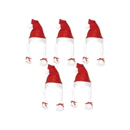 Ascension 5-Pcs Red & White Christmas Santa Cap Festive Decor-picture-11