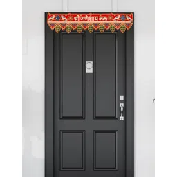 Ascension Red & Blue Leaf Swastik Design Shree Ganeshay Namah Toran-picture-18