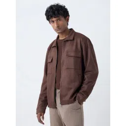 Ascot by Westside Dark Brown Knitted Relaxed-Fit Jacket-picture-15