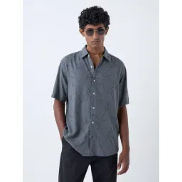 Ascot by Westside Grey Abstract Pattern Relaxed-Fit Shirt-picture-31