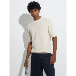 Ascot by Westside Light Yellow Relaxed-Fit Cotton-Blend T-Shirt-picture-32