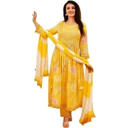 Asha Prints Women's Rayon Embroidered Kurti with Pant and Dupatta Set-picture-54