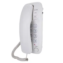 ASHATA Wall Mount Landline Telephone,Desktop Wall Corded Telephone Compact Phone with Redial,Call Mute Analog Telephone for Home Office Hotel (White) image 1