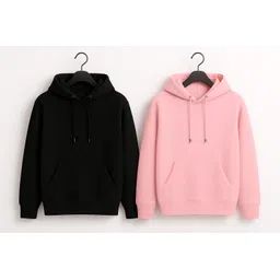 ashkart Men Solid Hooded Neck Black, Pink Sweater-picture-20