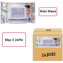 ashni Lyon Baby Wipes Premium Soft Cleansing with Aloe Vera & Vitamin E,Alcohol free-picture-37