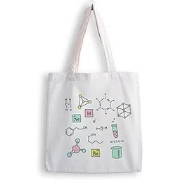 ashvah Canvas Tote Bags for Women, College Bag for Girls, Tote Bag for Shopping, Travel & Beach Bags for Women - Chemistry - D No - 045-picture-11