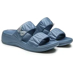 asian FEMINA-09 Stylish Butterfly Slide Sandals for Women & Girls | Soft Cushioning | Anti-Skid Sole | Ultra-Light & Trendy Casual Wear-picture-44