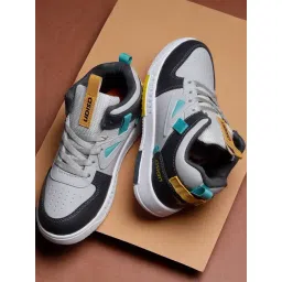 Asian Men's Grey Ankle High Sneakers-picture-18