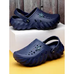 Asian Men's Navy Back Strap Clogs-picture-37