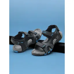 Asian Men's VISTARA-31 Black & Grey Floaters-picture-25