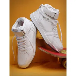 Asian Men's White Ankle High Sneakers-picture-40