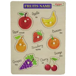 asian Portable Wooden Fruits Name Puzzle For Kids Pack of 1 (Multicolor)-picture-13