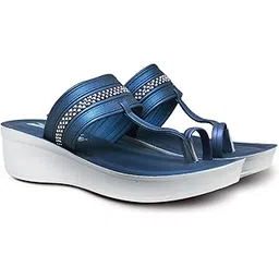 asian Women’s Wedge Slippers | Stylish Blue Chappal with Soft Sole for Daily Use-picture-18