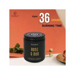 Asian Aura Premium Scented Rose & Oud Matte Finished Black Jar Candle image 3