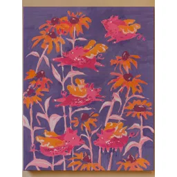 ASIAN MONK Multicoloured Single Piece Wood Floral & Botanical Wall Paintings-picture-34