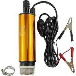 Asian Pums DC 12V 100W 30L/min Lift 3-4Mtr, Submersible Water Oil Diesel Fuel Transfer Fluid Pump for Refilling Cans, Drums, Car Truck Caravan Marine Boat (Colour Gold)-picture-32