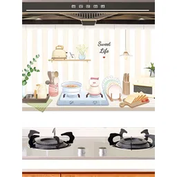 Asian royal Beige & Blue Printed Anti-Oil Decals and Stickers-picture-24