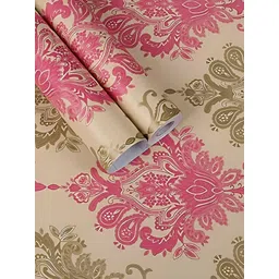 Asian royal Beige & PInk Printed Self Adhesive Wall Sticker-picture-35