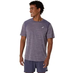 Asics Men's Lavender Grey & Greyish Purple Road Ss T-Shirt-picture-15