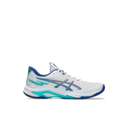 Asics Men's NETBURNER BALLISTIC FF 4 White & Asics Blue Indoor Court Shoes-picture-38
