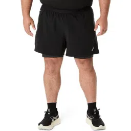 Asics Men's Performance Black & Graphite Grey Road 2n1 5in Shorts-picture-28