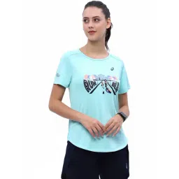 Asics Mint Blue Printed Sports T-Shirt-picture-19