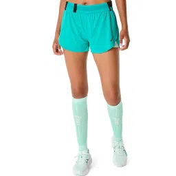 ASICS Women Sea Green Meta Run Split Running Shorts-picture-10