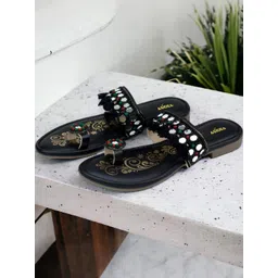 ASIDEA Women Embellished Party One Toe Flats-picture-13