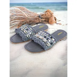 ASIDEA Women Embellished Party Open Toe Flats-picture-34