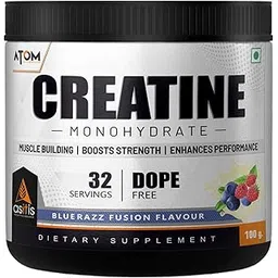 Asitis Nutrition Atom Creatine Monohydrate Powder 100 grams - 32 Servings | Dope Free | Enhances Performance | Promotes Muscle Gains | Blue Razz Flavour-image-18