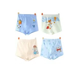 ASJAR Boys Pack Of 4 Printed Pure Cotton Boxer Briefs-picture-24